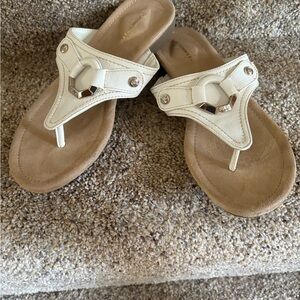 St. John's Bay White and Tan Sandals